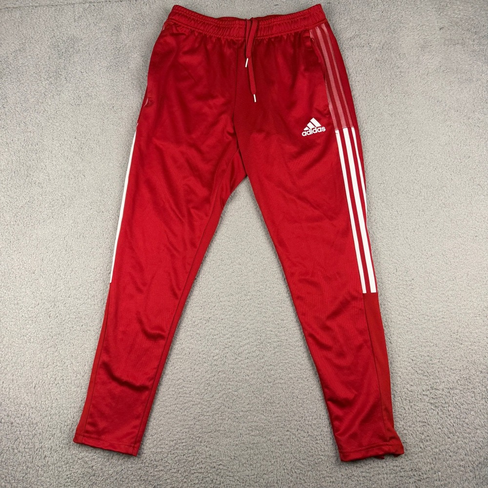 Adidas Tiro Track Pants Mens Medium Red White Aeroready Primegreen Soccer